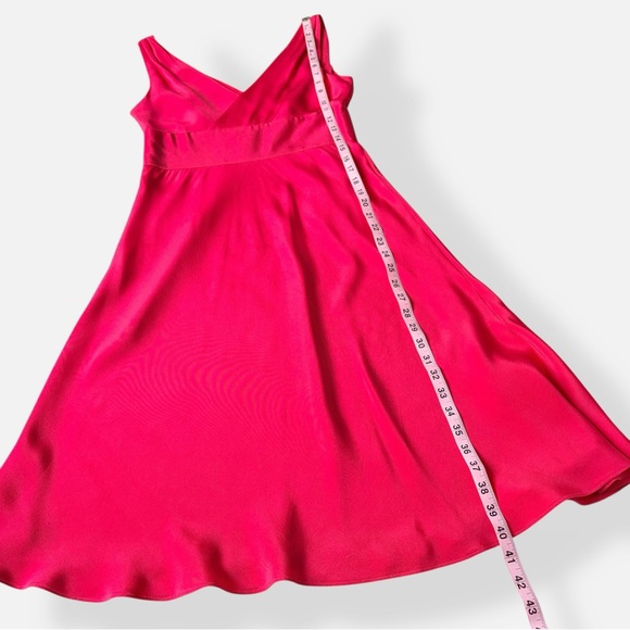 J. Crew Bright Pink Satin Silk Dress Y2K Size 4 - Picture 11 of 11
